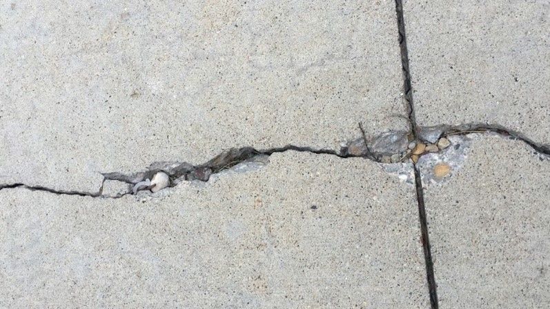 cracks from unsealed concrete